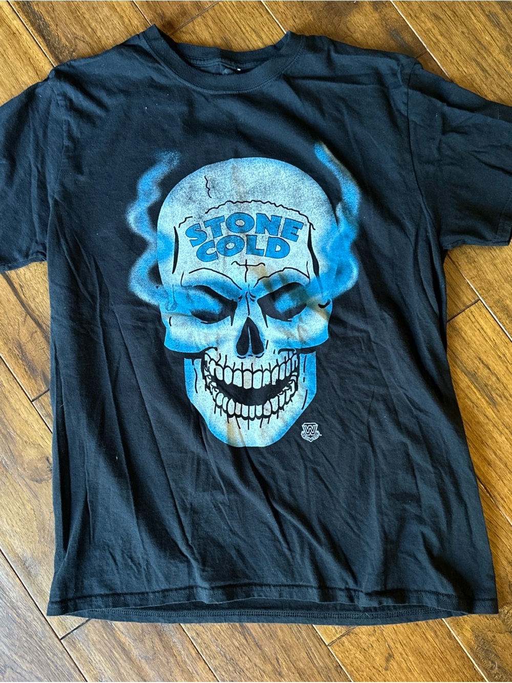 Stone Cold Steve Austin Black Tee  Large WWE Skull Logo Cotton